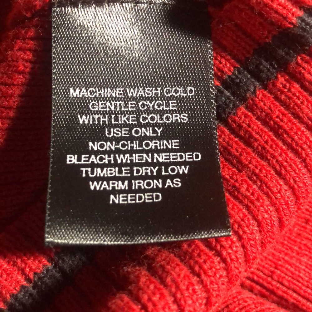 Vintage SJB Active by St Johns Bay Red Black Full Zip Cardigan Hooded Sweater M - Picture 9 of 10